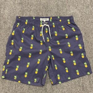 Maamgic Swim Trunks Mens Size XL Navy Blue Pineapple Print Mesh Lined
